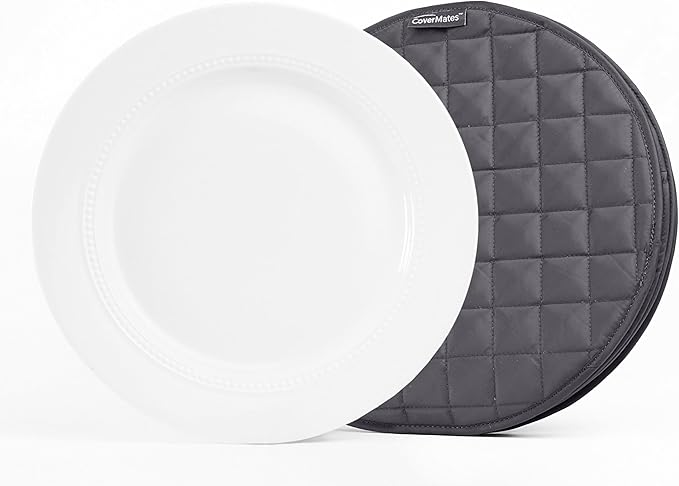 Covermates Keepsakes - Quilted Divider Set - Set of 4 - Scratch & Breakage Protection - Stain Resistant - Machine Washable - China Storage, Slate