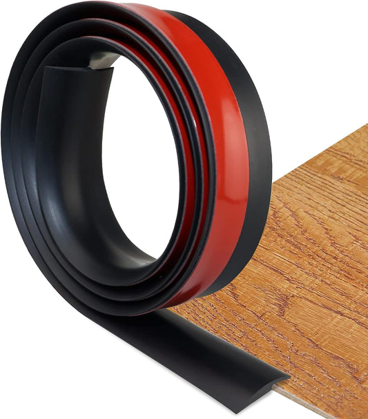 Floor Transition Strip Self Adhesive Carpet & Flooring Transitions Edging Trim Strip PVC Threshold Transitions Suitable for Threshold Height Less Than 3mm (3.3Ft, Black)