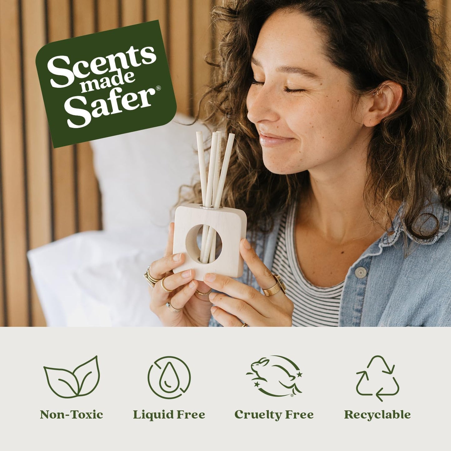 Enviroscent Non-Toxic Air Freshener for Home (Spring Water & Lotus) Essential Oil Diffuser | Home Fragrance Last Over 30 Days | 8 Scent Stix Refills