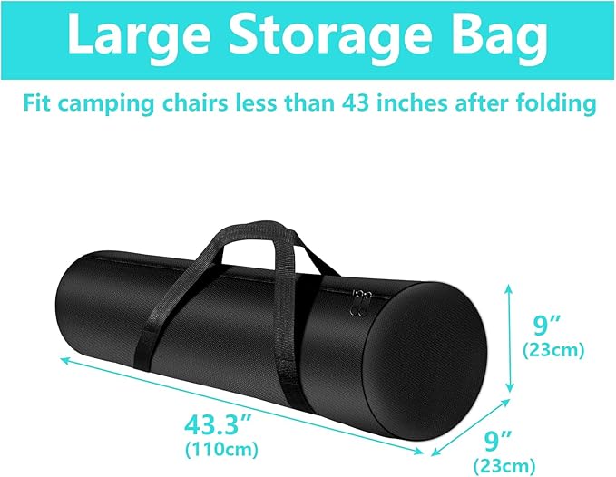 Kovshuiwe 43.3-Inch Camping Chair Storage Bag, Large Folding Chair Carry Bag Nylon Storage Tent Bag with Handle Strap for Travel Outdoor Camping Sports-43.3x9x9inch（Only Bag）