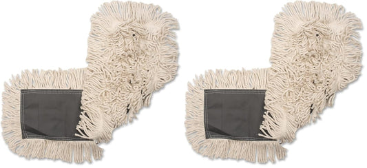 Genuine Joe - 00365EA Disposable Cotton Dust Mop Refill, 5" W x 36" L, Natural (Pack of 2)