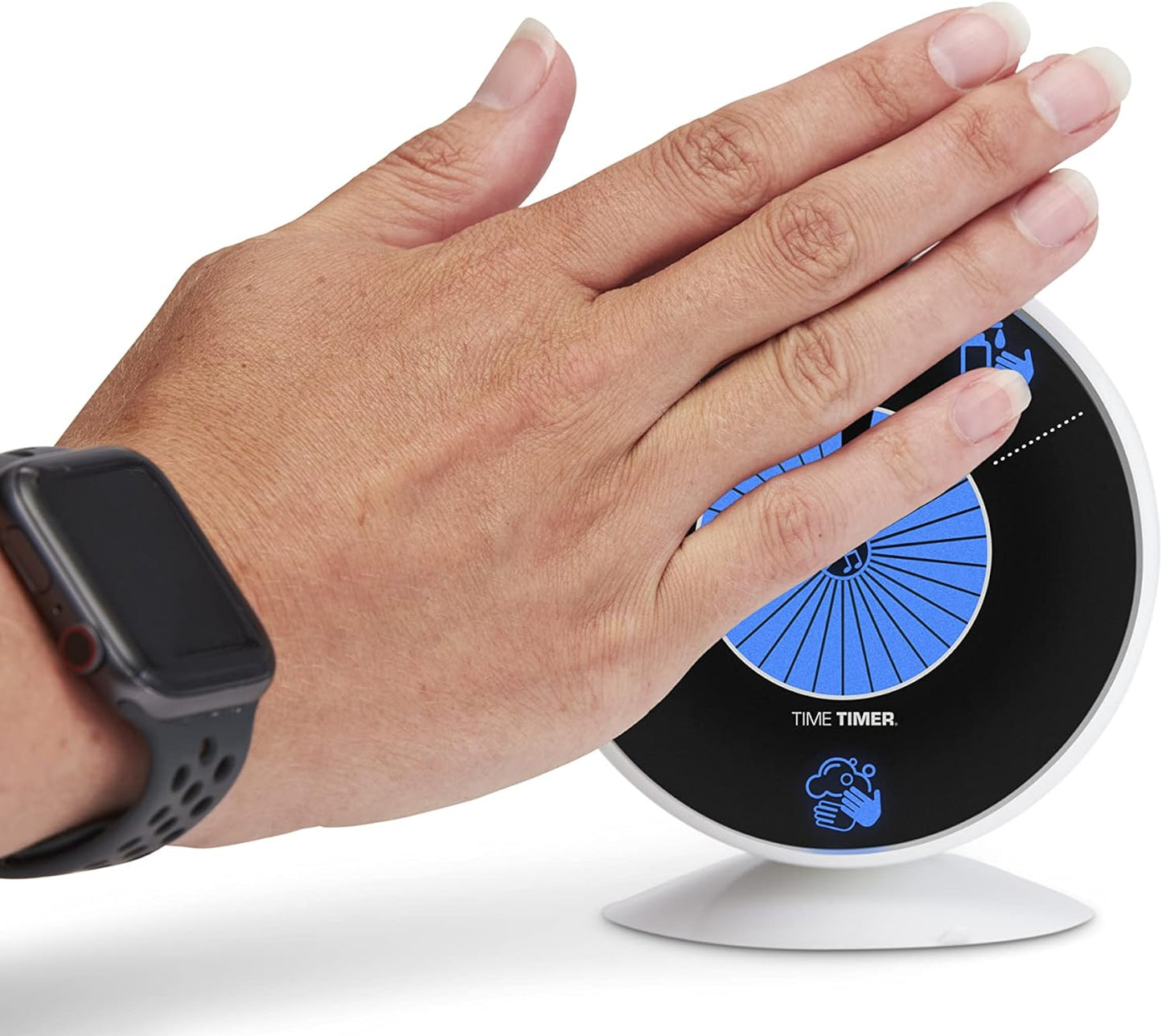 TIME TIMER WASH — 30 Second Visual Timer Promoting Proper Hand Washing for Preschool, Kindergarten and Adults, Hands Free, Touch-Less Handwashing, Bathroom Timer with Optional Music Sound