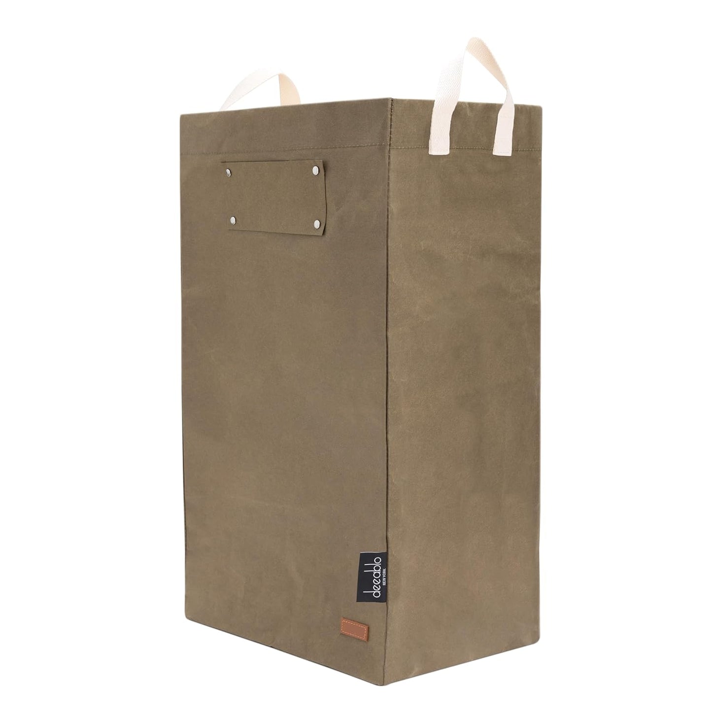 Deeablo New York - Sustainable Reusable Indoor Recycling Bin for Kitchen, Multipurpose Recycle Bin, Large Recycling Bins for Home, Washable Paper Bag for Recycling (Olive)