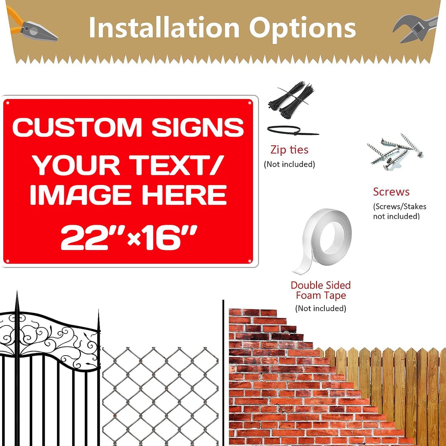 Personalized Aluminum Weatherproof Metal Sign - Multiple Sizes, Custom Text and Picture - Hazard, Garden, Custom Door Sign