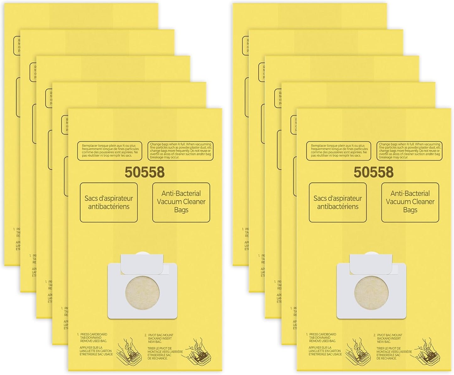 50558 Vacuum Cleaner Bags Replacement for Kenmore Canister Type C/Q 5055, 50555, 50557, 50558 and Pana·sonic Type C-5, C-18, 200 Series, 400 Series, 600 Series, 800 Seires Vacuum - 10 Pack
