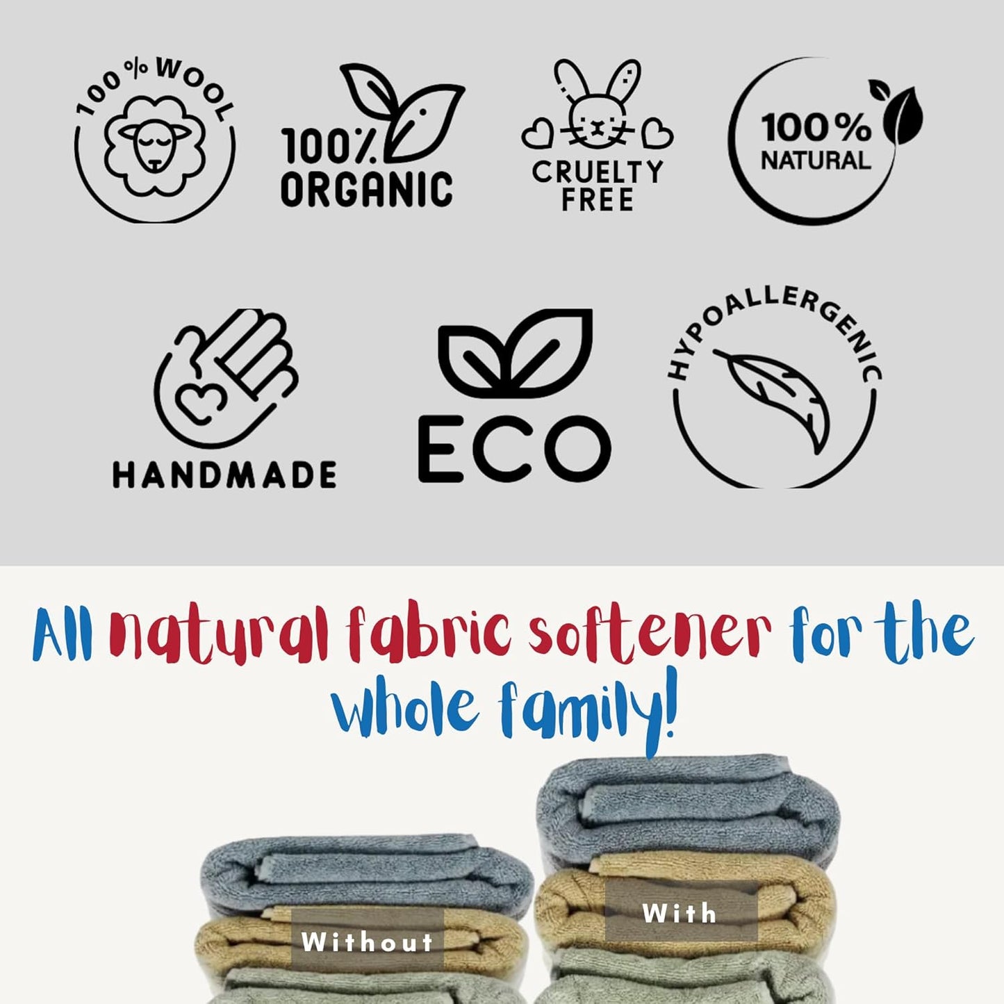 Wool Dryer Balls Organic Premium | Handcrafted Animal Collection A | 6 Balls XL, Ethically & Humanely Made, Natural Fabric Softener, Laundry Dryer Balls Reusable, Wrinkle Release