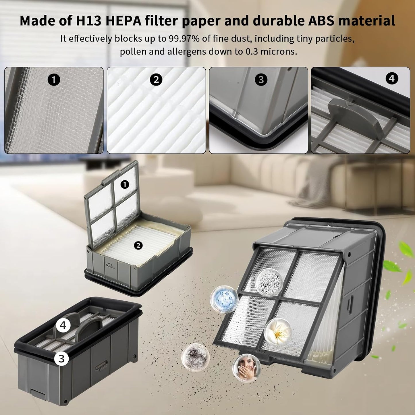 3930F 3933 3930 Roller Brushes & HEPA Filters Replacement Kit for BISSELL CrossWave OmniForce Edge Cordless Cleaner - Includes 3 HEPA Filters, 3 Brush Rolls, 1 clean Brush, Part No. 1640897, 1640066