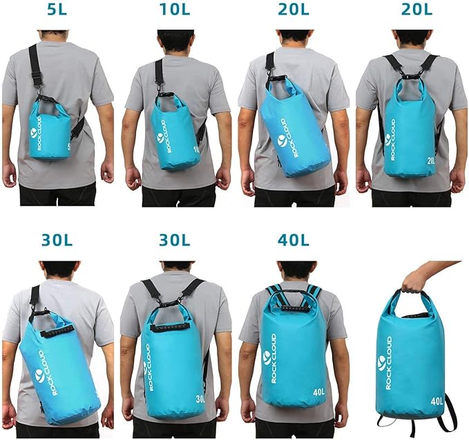 ROCK CLOUD Dry Bag Waterproof 40L Dry Sack for Kayaking Rafting Boating Beach Surfing Swimming Canoe Camping Hiking Fishing Ski, Yellow