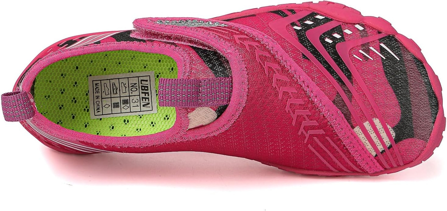 UBFEN Water Shoes for Kids Boys Girls Aqua Socks Barefoot Beach Sports Swim Pool Quick Dry Lightweight Toddler Little Big Kid