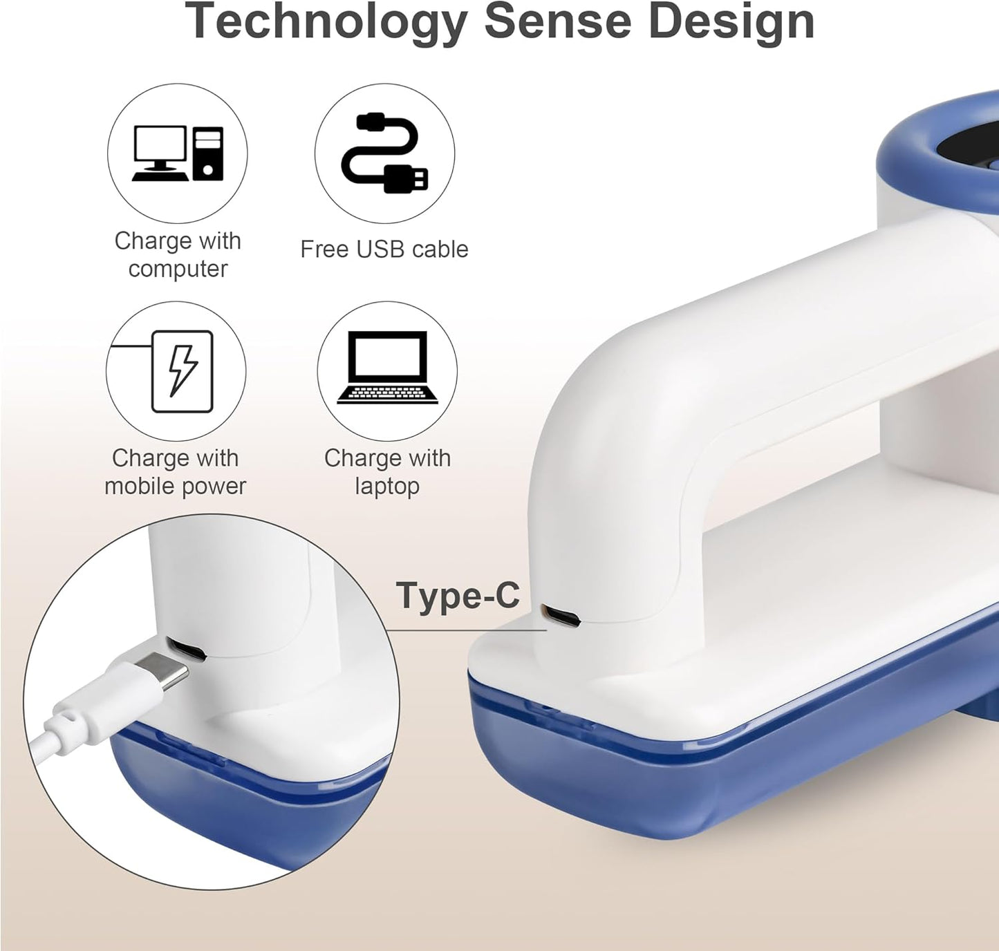 iRUNTEK Rechargeable Fabric Shaver & Lint Remover｜3-Speed Lint Shaver with LED Display & Large Lint Bin｜Sweater Shaver with Type-C Fast Charging｜Removes Fuzz & Pills from Clothes, Furniture - Blue