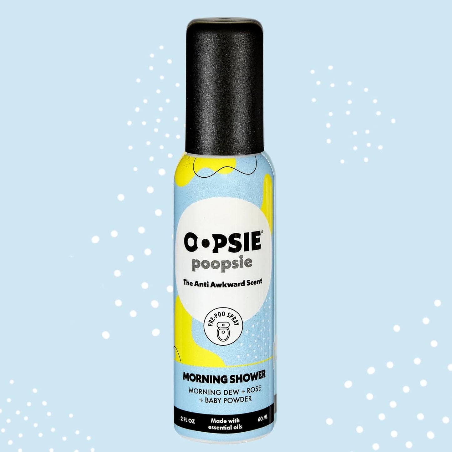 OOPSIE POOPSIE - Morning Shower - Before & After You Go Toilet Spray 2oz - Portable Odor Eliminator - 4 Pack