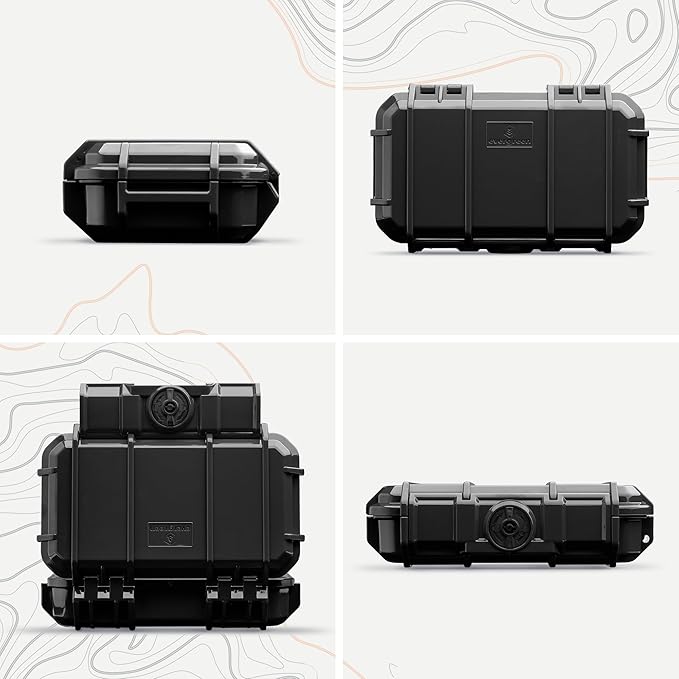 Evergreen 56 ToughBox - EDC Dry Box Protective Case USA Made for Organization of Cameras, Phones, Camping, Fishing, Hiking, Water Sports (Black)