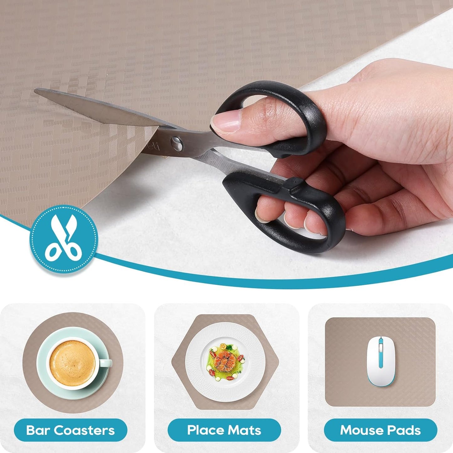 Beige Shelf Liners for Kitchen Cabinets Refrigerator Liners Waterproof & Oil-Proof Kitchen Cupboard Liner Drawer Mats EVA Material Non Adhesive Fridge Liner for Shelves 11.8 x 236.2 Inches