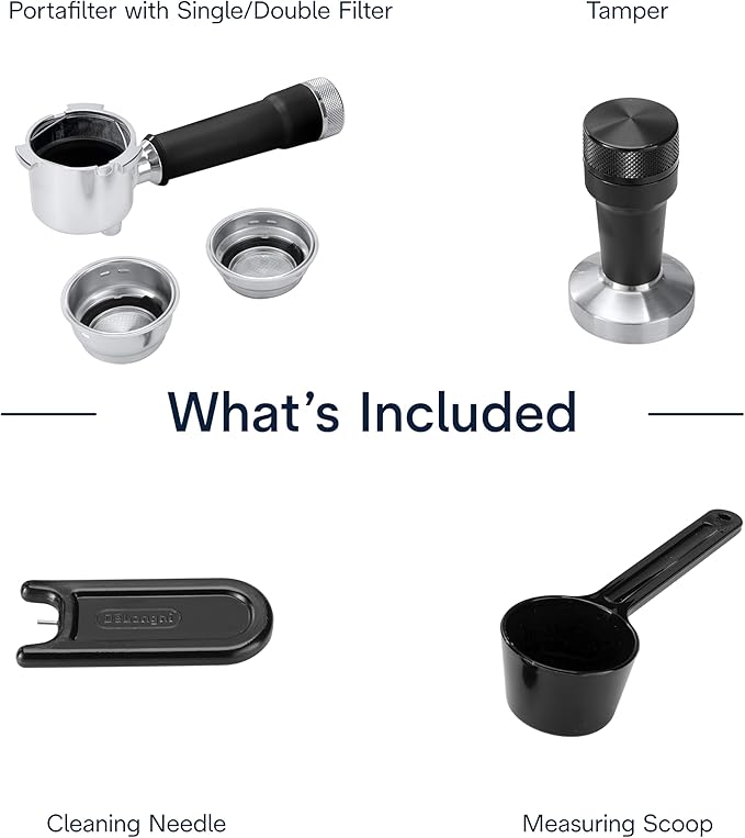 De'Longhi Dedica Duo Compact Espresso Machine - Cold Brew Coffee Maker with Milk Frother Wand- for Espresso, Hot & Iced Coffee, Cappuccinos, Lattes & Home Barista Brewing, Stainless Steel