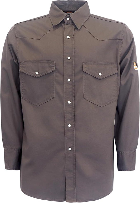 KONRECO FR Shirts for Men Fire Resistant Button Down Work Shirt 100% Cotton 6.5oz Lightweight Welding Shirts