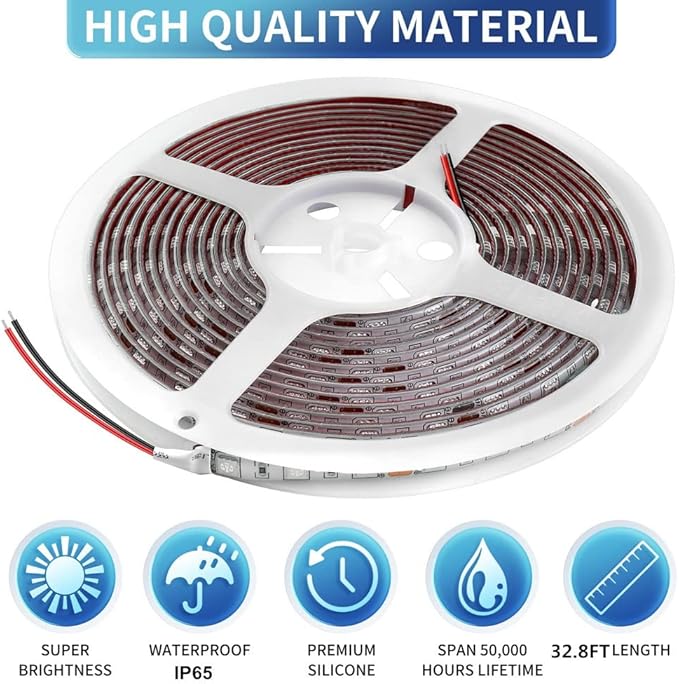 LED Boat Strip Lights, 32.8FT Marine Pontoon Led Lights, Waterproof Boat Interior Light, Under Gunnel Lights, Boat Deck Light, Night Fishing Lights, Good for Pontoon Bass Fishing Yacht Kayak (Blue)