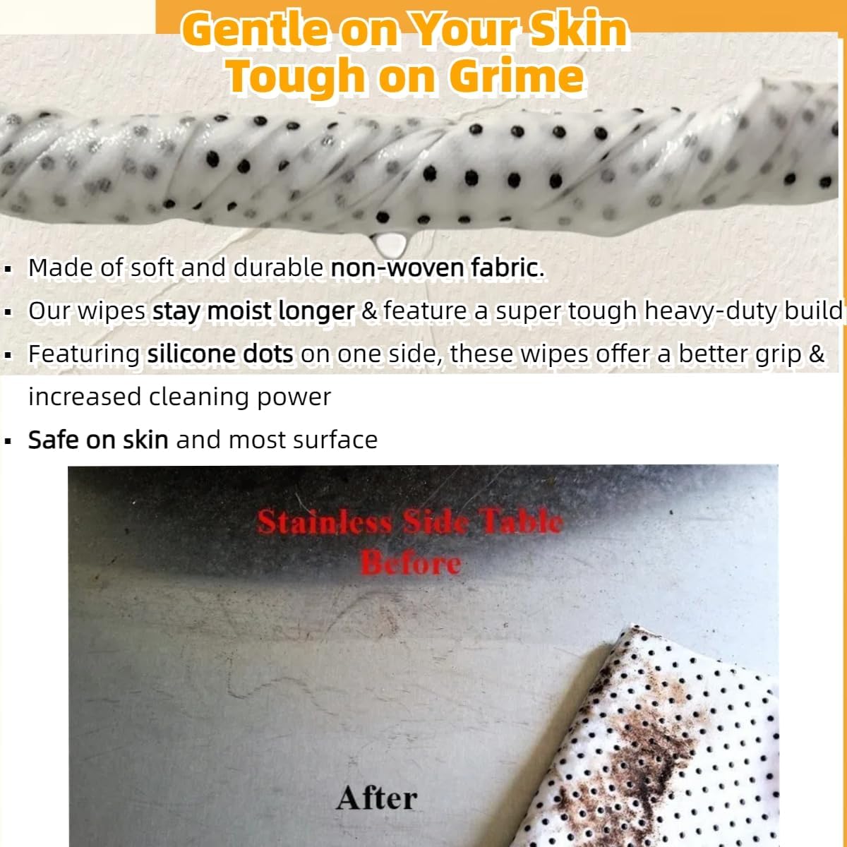 BBQ Dual Action Grill Tough Wipes,Grate and BBQ Disposable Wipes,Cleans and Absorbs Grease and Grime,Oil,Fat, and Dirt on Your Grill,Tools,Patio,Food-Safe,10 PCS Pack Giant Strength Wipes