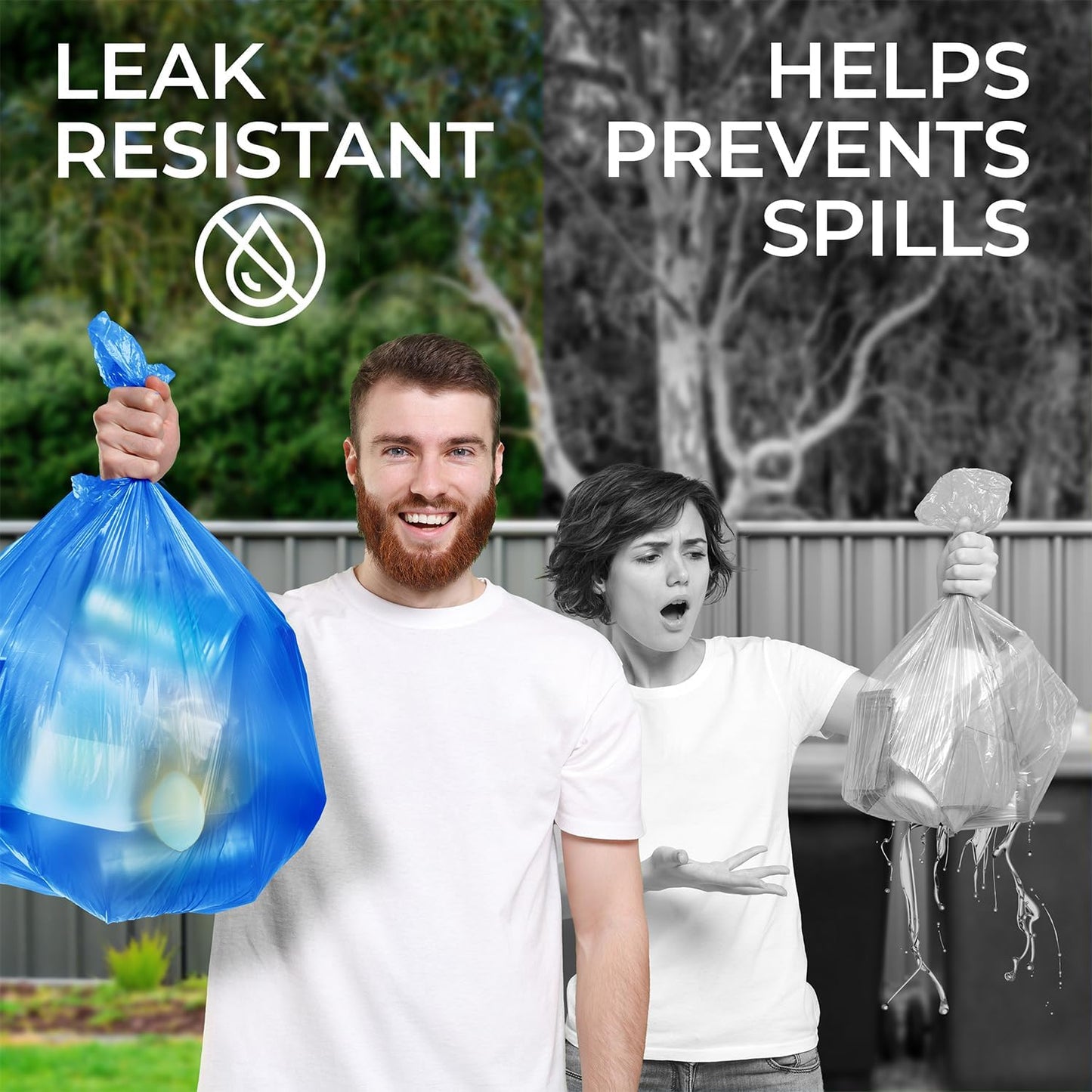 ToughBag 13 Gallon Recycling Bags, Blue Trash Bags (300 COUNT) - Blue Recycle Bags, Recycle Trash Bags 13 Gallon Tall Kitchen - Made in USA