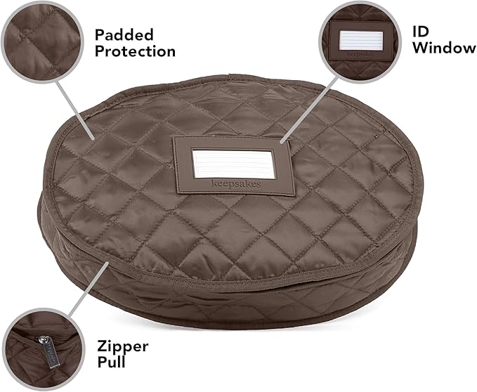 Covermates Keepsakes - Serveware Storage - Padded Protection - ID Window - Stain Resistant - Machine Washable - China Storage, Bronze