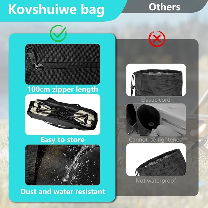 Kovshuiwe 43.3-Inch Camping Chair Storage Bag, Large Folding Chair Carry Bag Nylon Storage Tent Bag with Handle Strap for Travel Outdoor Camping Sports-43.3x9x9inch（Only Bag）