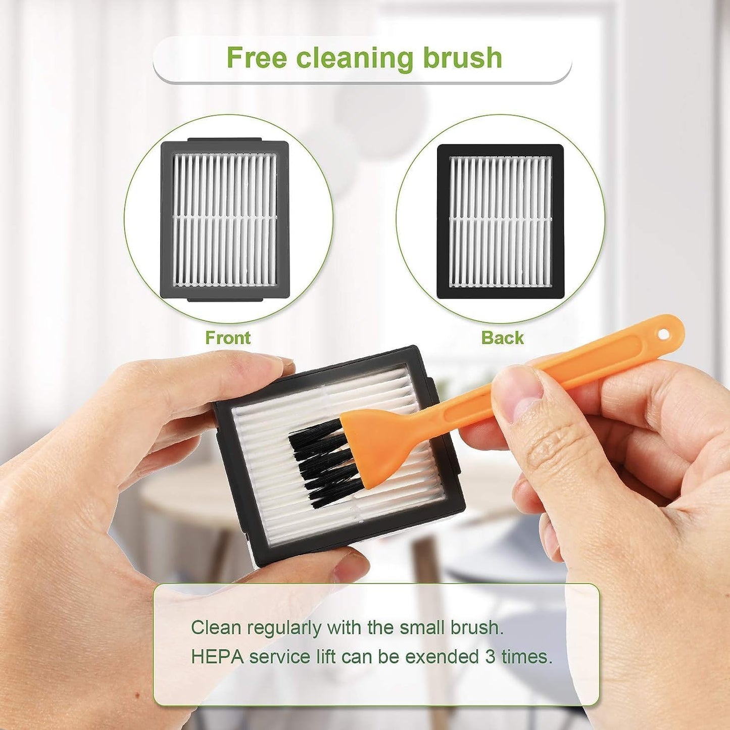 19 Pack Replacement Parts Compatible for Roomba j7 j7+/Plus E5 E6 E7 i7 i7+ i3 i3+ i4 i4+ i6 i6+ i8 Vacuum Cleaner, Replenishment Kit 2 Set Roller Brushes,8 Filters,8 Side Brushes