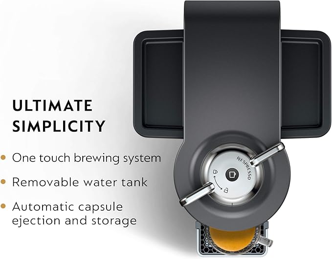 Nespresso Vertuo Coffee and Espresso Machine by De'Longhi with Milk Frother, 1000 Milliliters, Graphite Metal