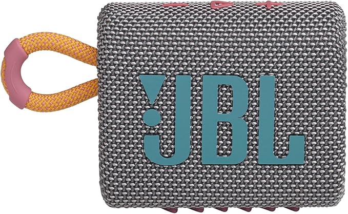 JBL Go 3 - Portable Mini Bluetooth Speaker, big audio and punchy bass, IP67 waterproof and dustproof, 5 hours of playtime, speaker for home, outdoor and travel (Grey)