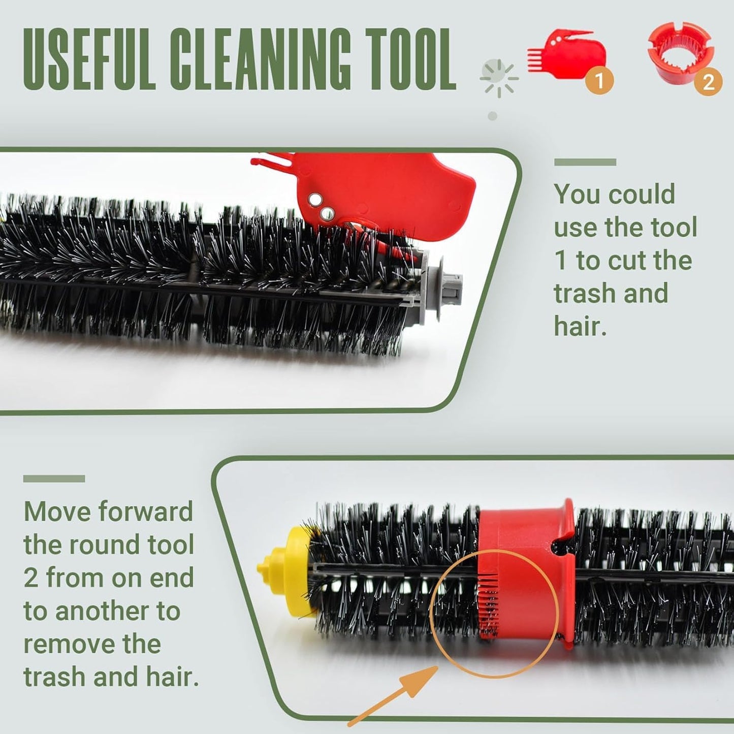 Replacement Parts Accessories Kit for iRobot Roomba 675 694 692 614 670 677 671 691 676 639 679 615 600 Series Robot Vacuum Attachment, 1 Front Caster Wheel,1 Bristle Brush, 6 Side Brush, 4 Filter