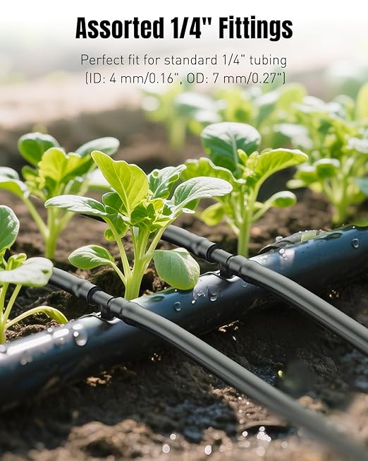 Pawfly Drip Irrigation Hole Punch Tool & Tubing Cutter Kit, Drip Irrigation Punch Tool for 16-20 mm PE Tubing, Drip Punch Tools & Cutter with 150 Barbed Connectors for Sprinkler Setup