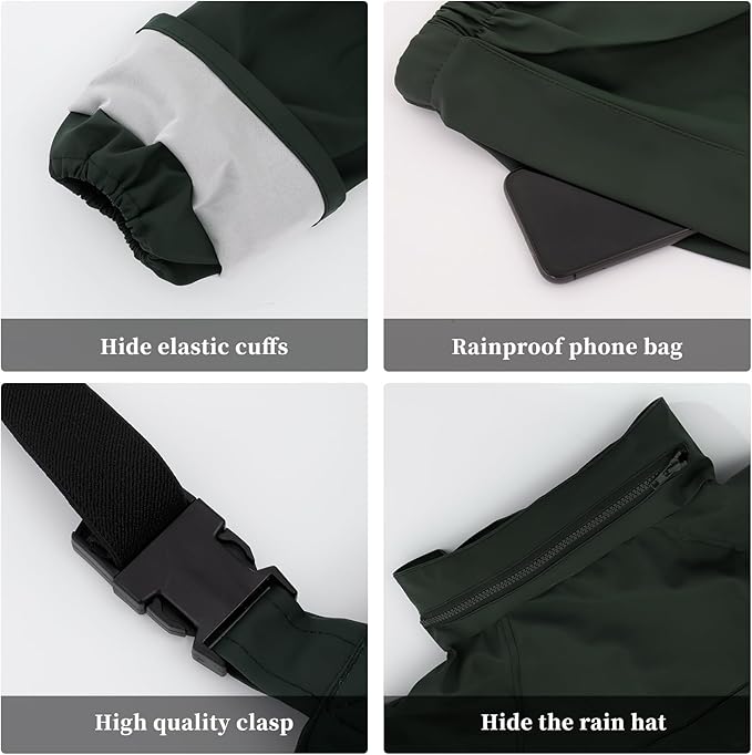 Rain Suit For Men & Women Waterproof Heavy Duty Rain Gear Reflective Jacket for Fishing Outdoor Work Raincoats