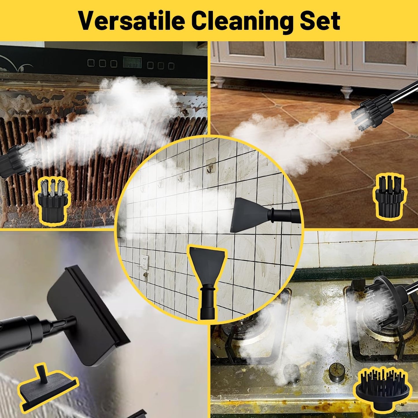 Steam Cleaners, 2500W High Pressure Steamer for Cleaning, Handheld Portable Steam Cleaner, 15s Fast Heat-Up & 42.3oz Tank, Steamer Cleaner for Home, Car, Kitchen, Bathroom, Floor, Grout, Tile