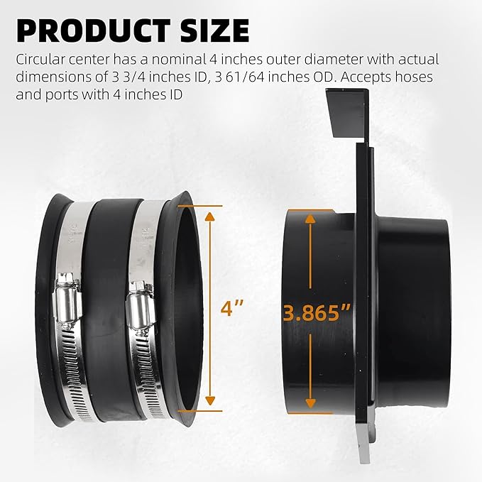 TonGass (1-Set) 4-Inch Blast Gates for Dust Collection Systems and Vacuum Fittings with Easy to Use and Efficient Sliding Gates Works with Flexible Hose Cuff Couplers