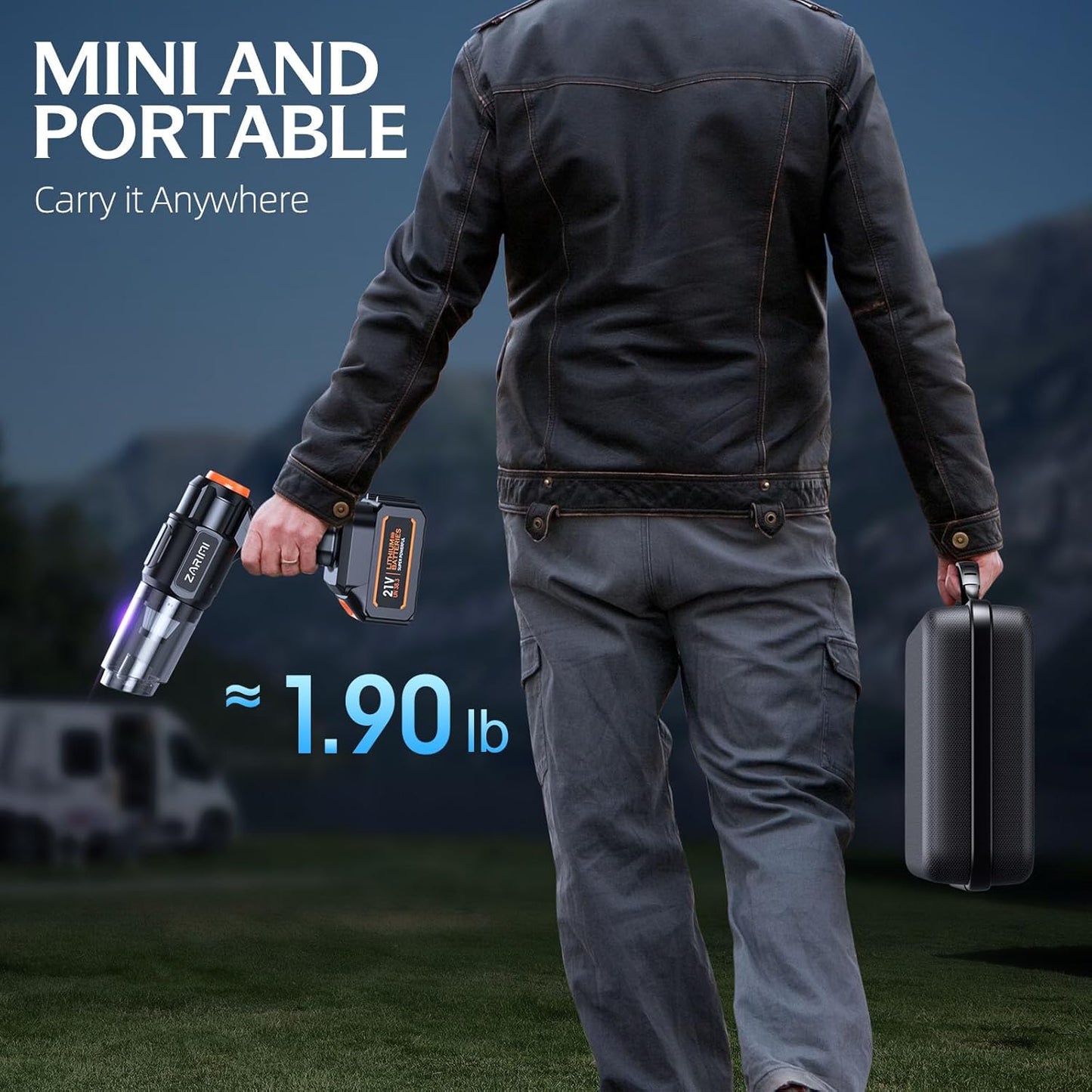 Car Vacuum Portable Cordless, 40000Pa High Power Dust Buster, 6-in-1 Handheld Vacuum Cleaners for Home, Car, Pet Hair, Keyboard, Black