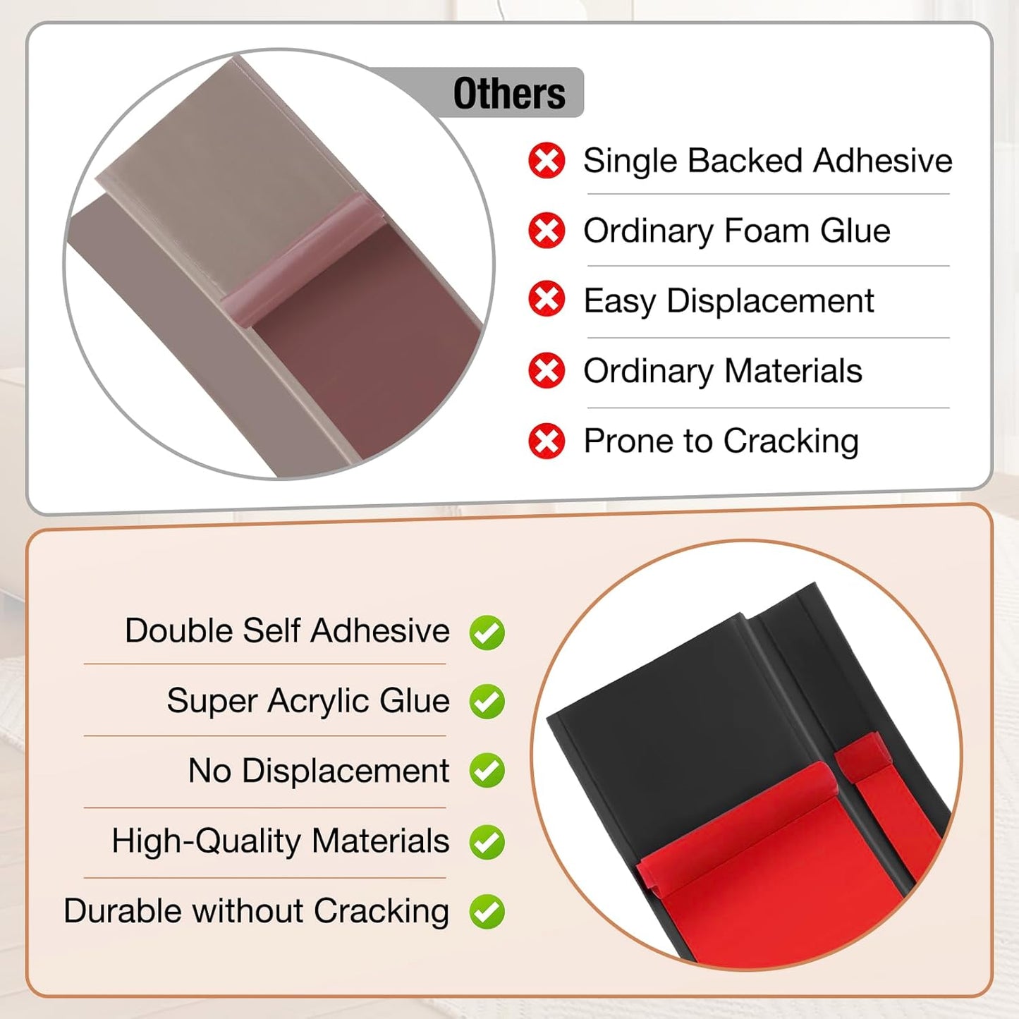 Floor Transition Strip Self Adhesive Vinyl Door Threshold for Doorways Carpet Edging Trim Overlap Edge Reducer for Laminate Floor, Carpet, Tile (Black, 1/5" to 2/5", 3.3Ft)