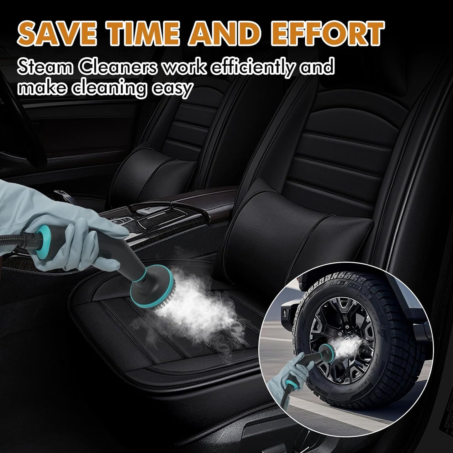 Handheld Steam Cleaner for Home,15s Heat-Up 42.27oz Tank,2500W Portable Steamer for Cleaning,with 15 pcs Accessories,Pressurized Steam Cleaner,Grease,Grout,Furniture,Bed Bugs,Floor,Couch and Car