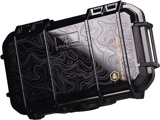 Evergreen 56 Waterproof Dry Box Protective Case - Travel Safe/Mil Spec/USA Made - for Tackle Organization of Cameras, Phones, Camping, Fishing, Hiking, EDC, Water Sports, Knives (TOPO, Black)