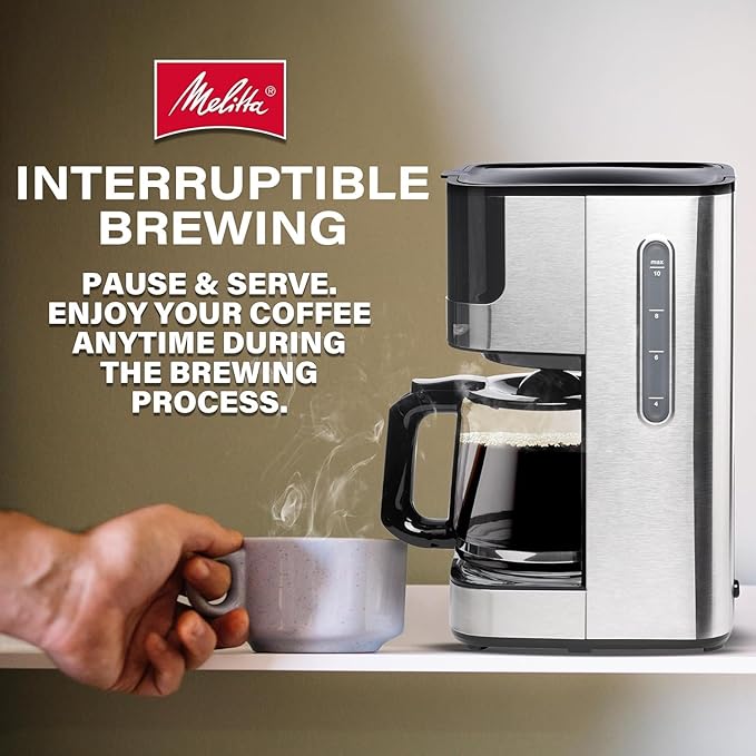 Melitta Aroma Series Programmable Drip Coffee Makers Parent (Aroma Tocco Glass Black 10 Cups)