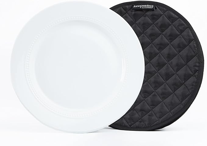 Covermates Keepsakes - Quilted Divider Set - Set of 4 - Scratch & Breakage Protection - Stain Resistant - Machine Washable - China Storage, Black