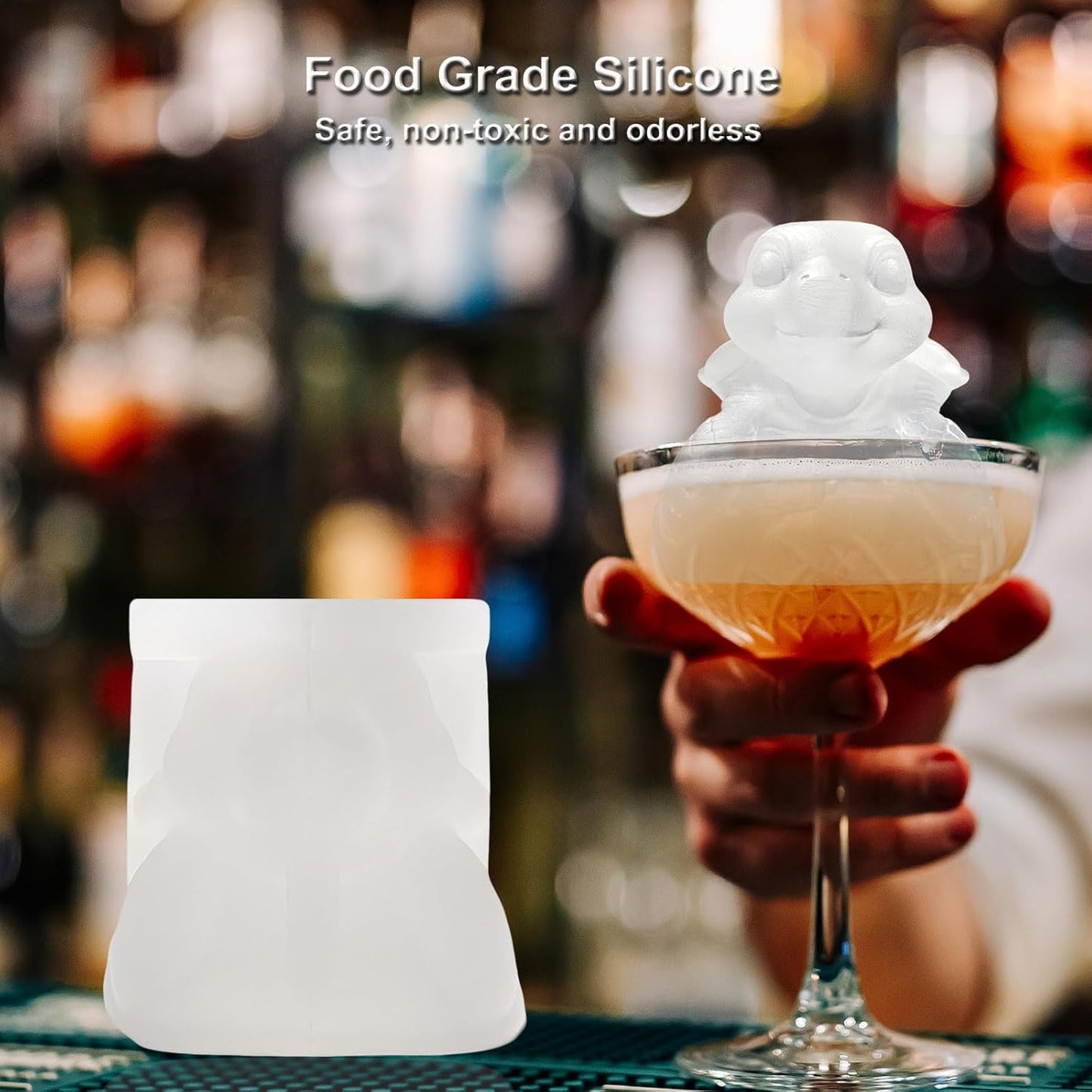 3D Turtle Ice Cube Silicone Molds Tray for Whiskey, Cocktail, Drink Decor, Bar; Rich Details. Cute Turtles Gifts for Women Kids Girls Boys, Fun Animal Shape Soap Epoxy Resign Mold; 2 Pack