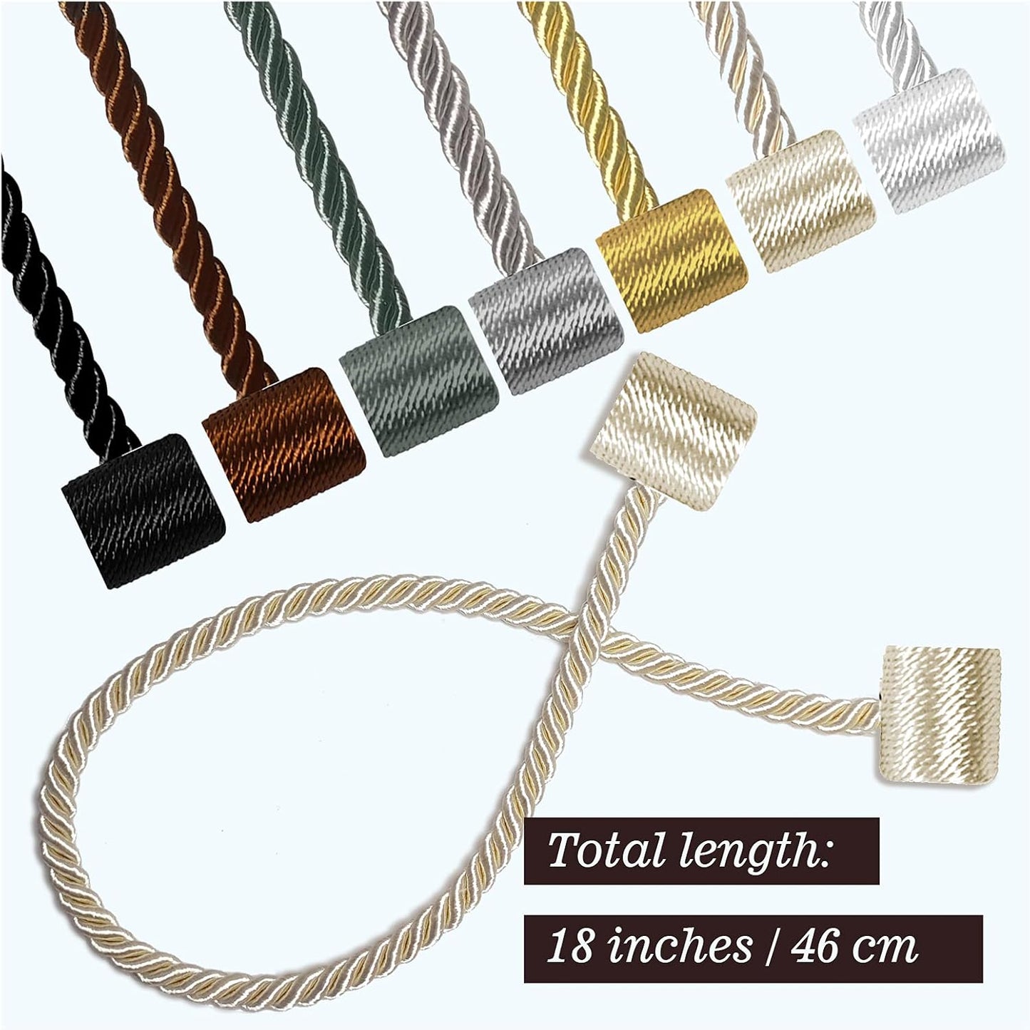 Hion Magnetic Curtain Tiebacks Gray Blue 2pcs, Curtain Tiebacks Buckles Holdbacks Holders Hooks Clip for Home Bedroom Office Decorative Curtain