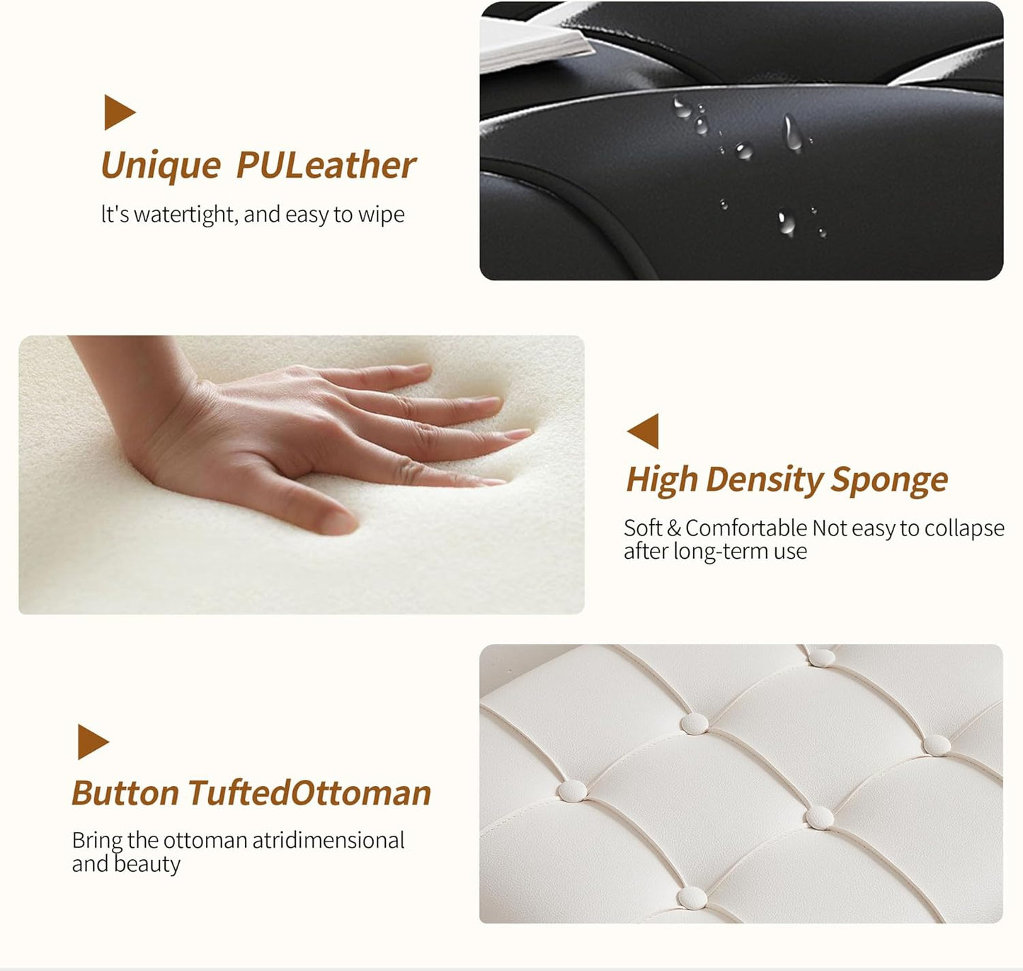 Ottoman with Storage 38 inches, Furniture End of Bed Storage Benches, Long Ottomans Bench with hinged lid, Bench seat Trunk for Foot Rest in Bedroom, Living Room (Black)