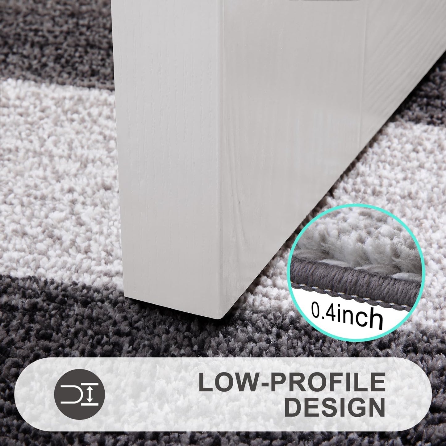 Kitinjoy Indoor Outdoor Door Mat, 24x16 Non-Slip Absorbent Dirt Trapper, Low-Profile Washable Inside Entrance Front Floor Mat, Sturdy Soft Entry Doormats for Entryway, Grey