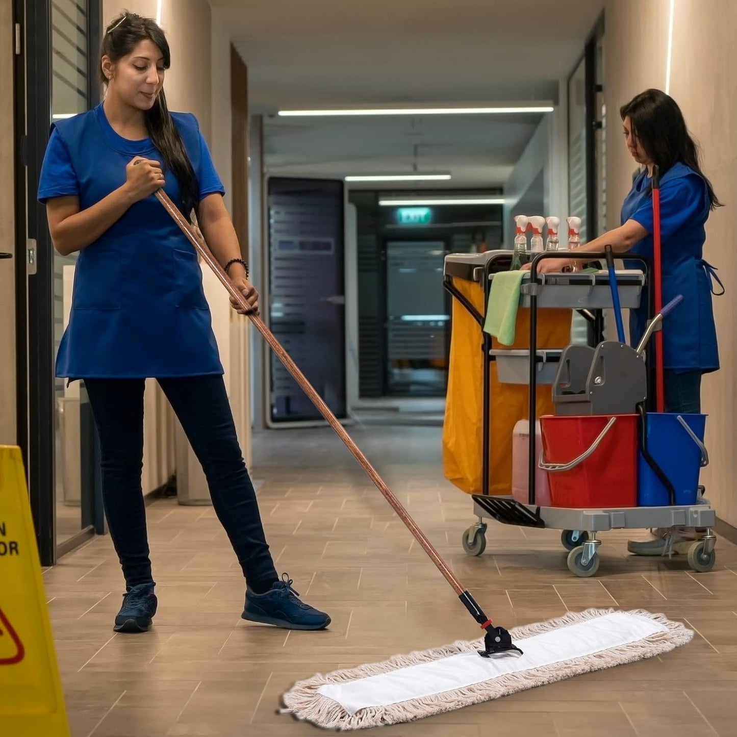 Matthew Cleaning 36'' Cotton Dust Mop Refill Washable Thick Tufted Replacement Heads for Residential & Commercial Use Fit All 36'' Dust Mop Frames, Hardwood, Laminate, Concrete Floors 3 Pack