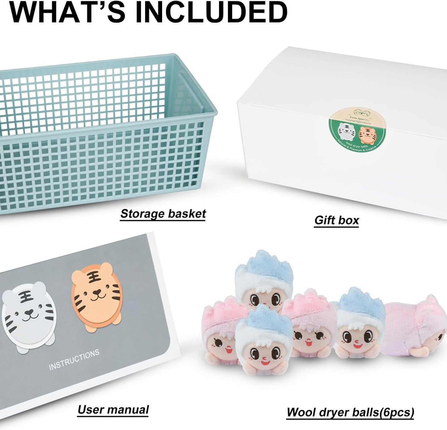 XL Organic Premium Reusable Wool Dryer Balls 6 Pack-100% New Zealand Wool,Reusable for 2000+ Loads,Natural Fabric Softener Ball,Hypoallergenic Baby Safe & Chemical Free to Reduce Sticky Wool