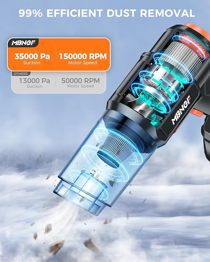 Car Vacuum Portable Cordless,High Power Suction & Blower, Wireless Handheld Vacuum Cleaner for Car, Home, Office, Pet(Shiny Black)