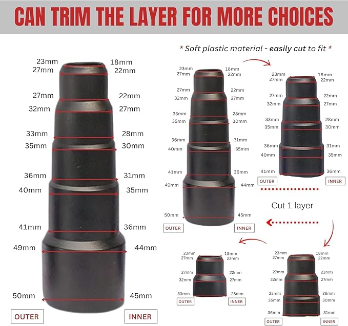 Replacement Vacuum Attachments & Brushes plus Universal Adapter Kit Compatible with Shop Vacs 2-1/4'' 1-7/8'' 1-3/8'' 1-1/4 Inch- Flexible Vacuum Crevice Attachment Tool for Shop Vac Accessories