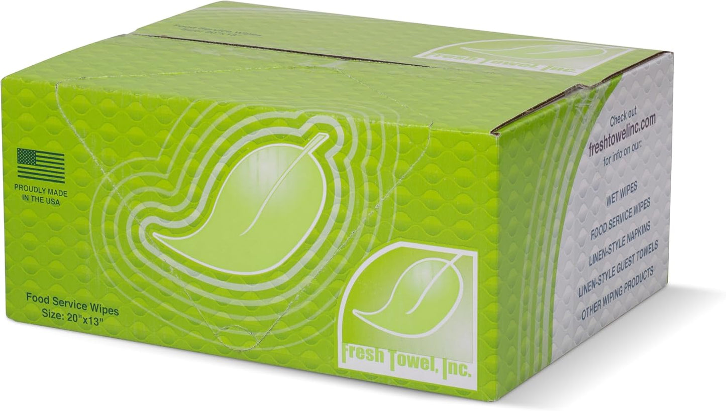 Fresh Towel Foodservice Reusable Paper Towels - 1/4 Fold, 13 x 20 inches - (1 Case of 150) All Purpose Cleaning Towels (White)