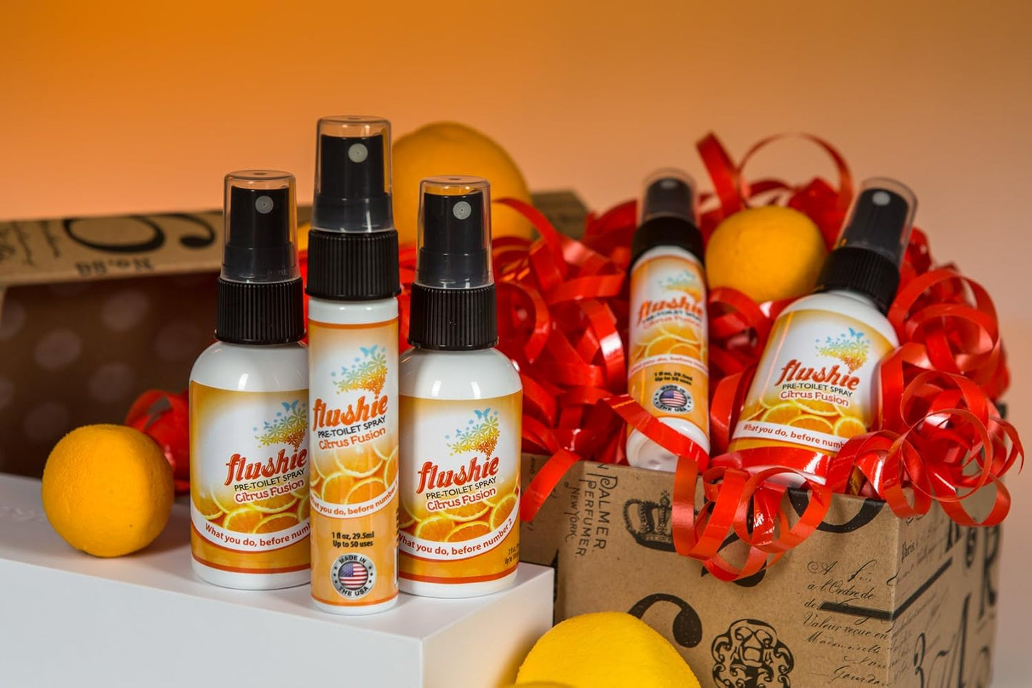 Flushie Pre-Toilet Spray for Poop Travel Size Toiletries Bathroom Spray for Poop Spray for Toilet Deodorizer Traveling Essentials Poop deodorizer Poop Odor eliminator… (Citrus, 1oz 4pack)