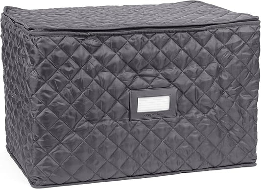 Covermates Keepsakes - Serveware Storage - Padded Protection - ID Window - Stain Resistant - Machine Washable - China Storage, Slate