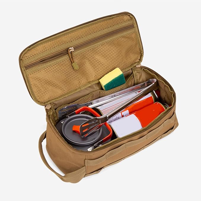 Picnic Backpack, Portable Camping Cookware Bag Outdoor Carrying Picnics Tableware Organizers Large Capacity Utensils Storage Bag Enduring